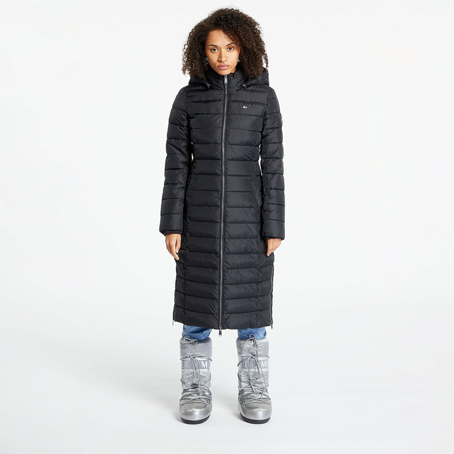 Kabáty Tommy Hilfiger Basic Hooded Coat Čierna | DW0DW14385 BDS, 0