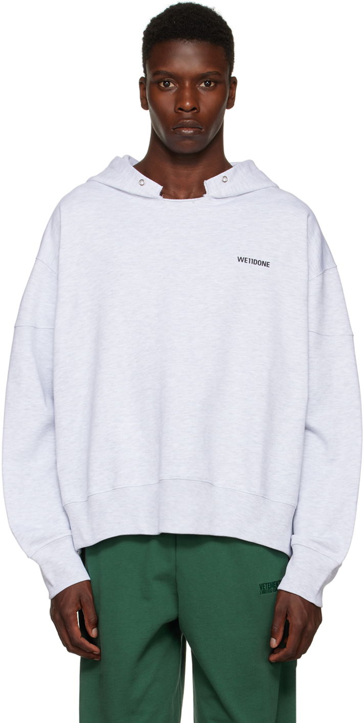 Mikina We11done We11done Raw Edge Hoodie Šedá | WD-TH3-22-867-U-GY, 0