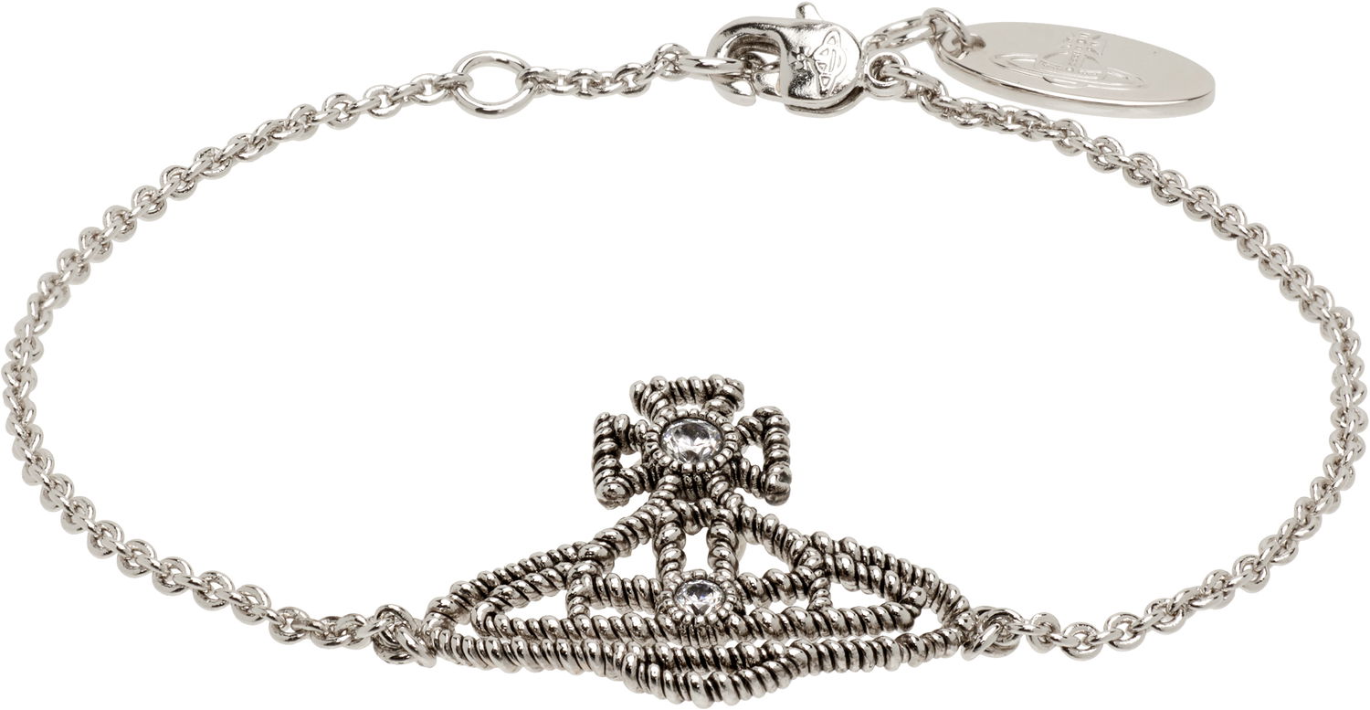 Náramok Vivienne Westwood Coretta Textured Orb Chain Bracelet with Crystals Metalická | 6102024P-02P156-, 0