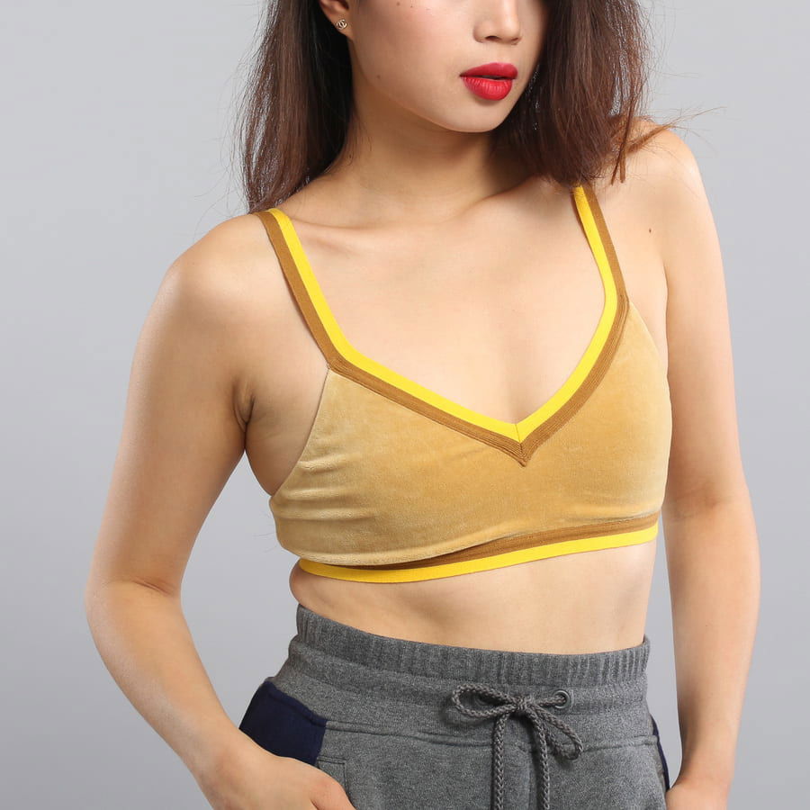 V-Neck Velour Crop Top