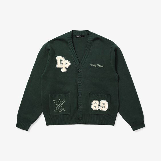 Sveter DAILY PAPER Navalo Varsity Cardigan Zelené | 2221138, 1