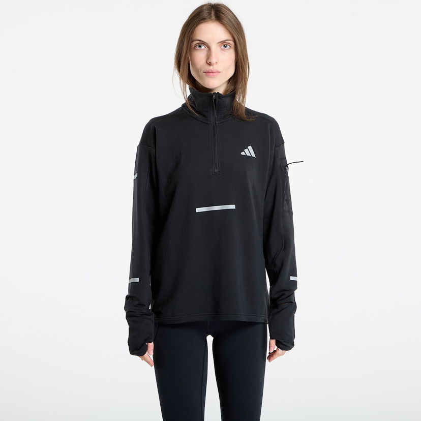 Mikina adidas Performance Adi365 Running Climawarm+ Half-Zip Sweatshirt Čierna | JP3842