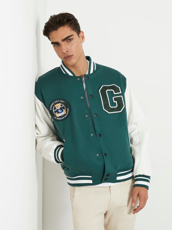 Bomber bunda GUESS Patch Bomber Jacket Zelené | M4RL44KCD20, 0
