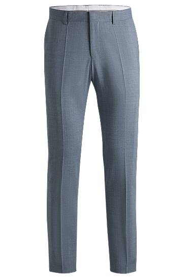 Nohavice BOSS Patterned Virgin-Wool Blend Formal Trousers Modrá | 50540713, 0