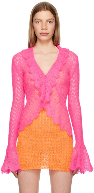 Sveter ERL Pink Ruffled Cardigan Ružová | ERL06N103, 0