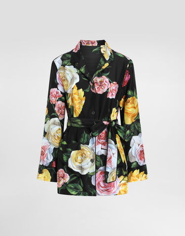 Pyžamo Dolce & Gabbana Dolce & Gabbana Silk Habotai Rose And Peony Print Pajama Shirt Rôznofarebný | F5I89TIS1XJHN5IY, 0