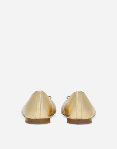 Tenisky a topánky Dolce & Gabbana Dolce & Gabbana Foiled Nappa Leather Ballet Flats Metalická | D11141AJ13387601, 3