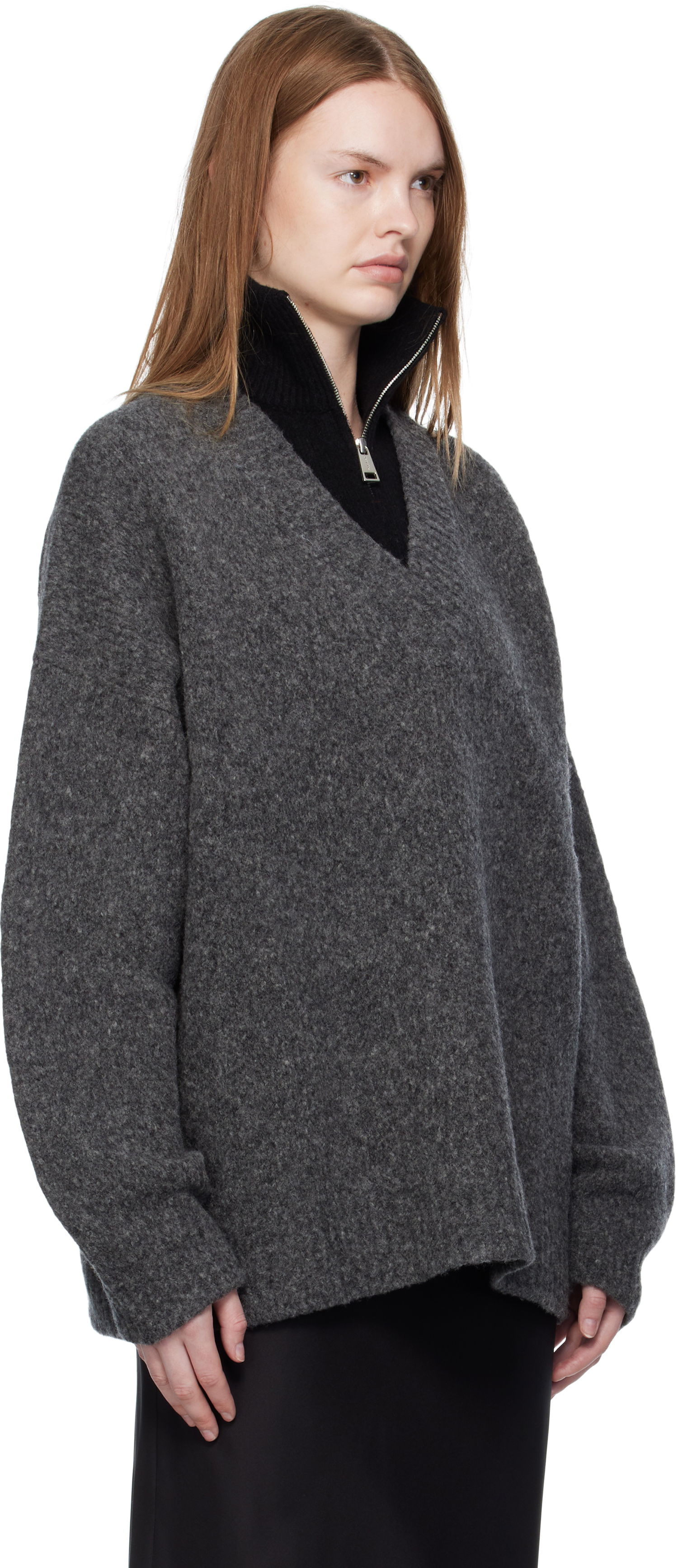 Sveter Nanushka Nanushka Kylen Half-Zip Sweater Šedá | NU25PFSW17197, 1