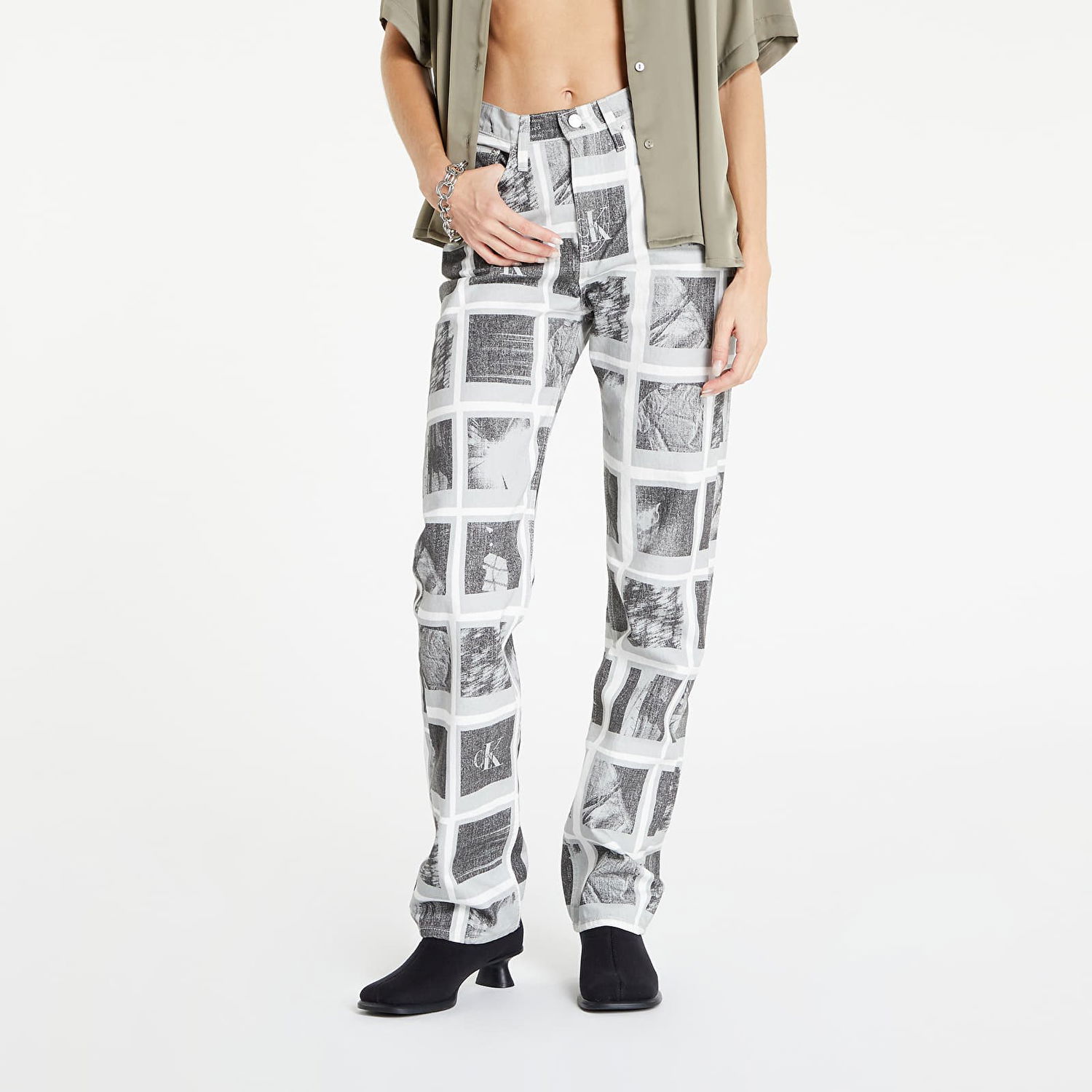 Džínsy CALVIN KLEIN Jeans High Rise Straight Biela | J20J220045 1AA, 0
