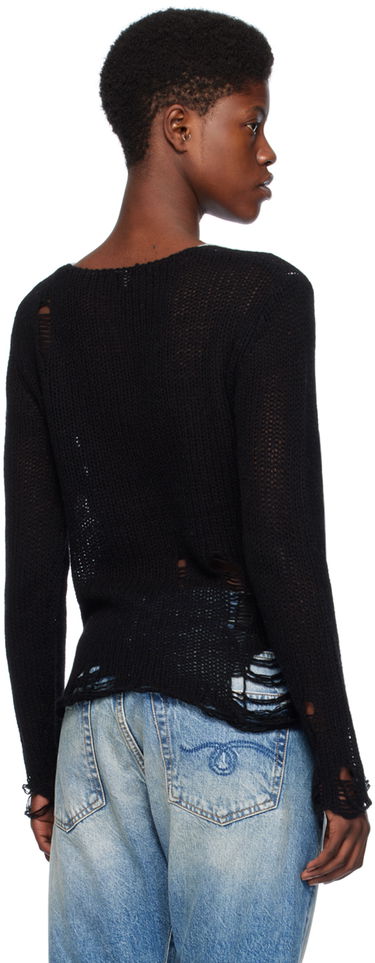 Sveter R13 R13 Layered Distressed Knit Sweater Čierna | R13WY206-Y122B, 2