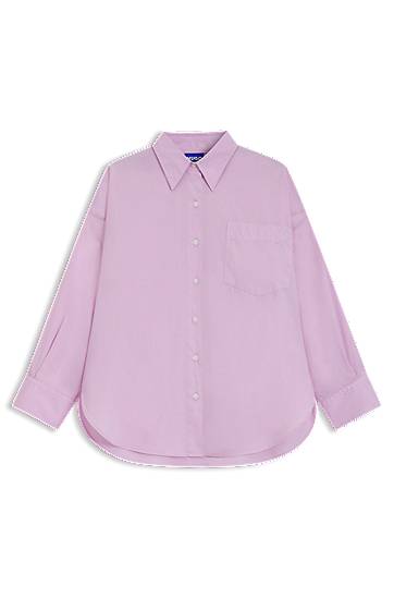 Košeľa BOSS Oversized Cotton Poplin Blouse Ružová | 50542970, 0