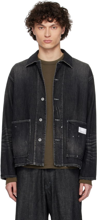 Bunda Neighborhood Neighborhood Washed Denim Coverall Jacket Čierna | 251SPNH-JKM02, 0