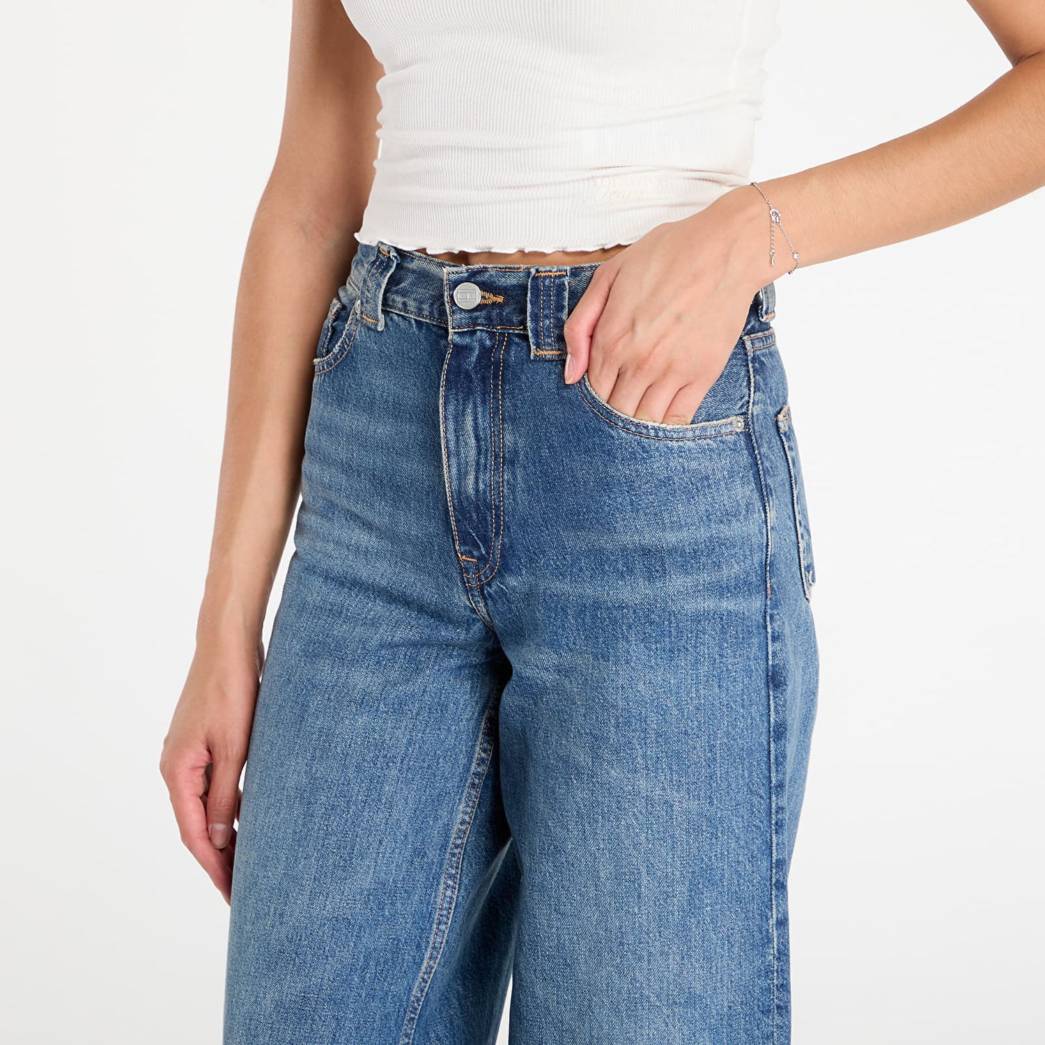 Džínsy Tommy Hilfiger Tommy Hilfiger 70'S High Rise Wide Leg Jeans W27/L30 Modrá | WW0WW46731 1A5, 1