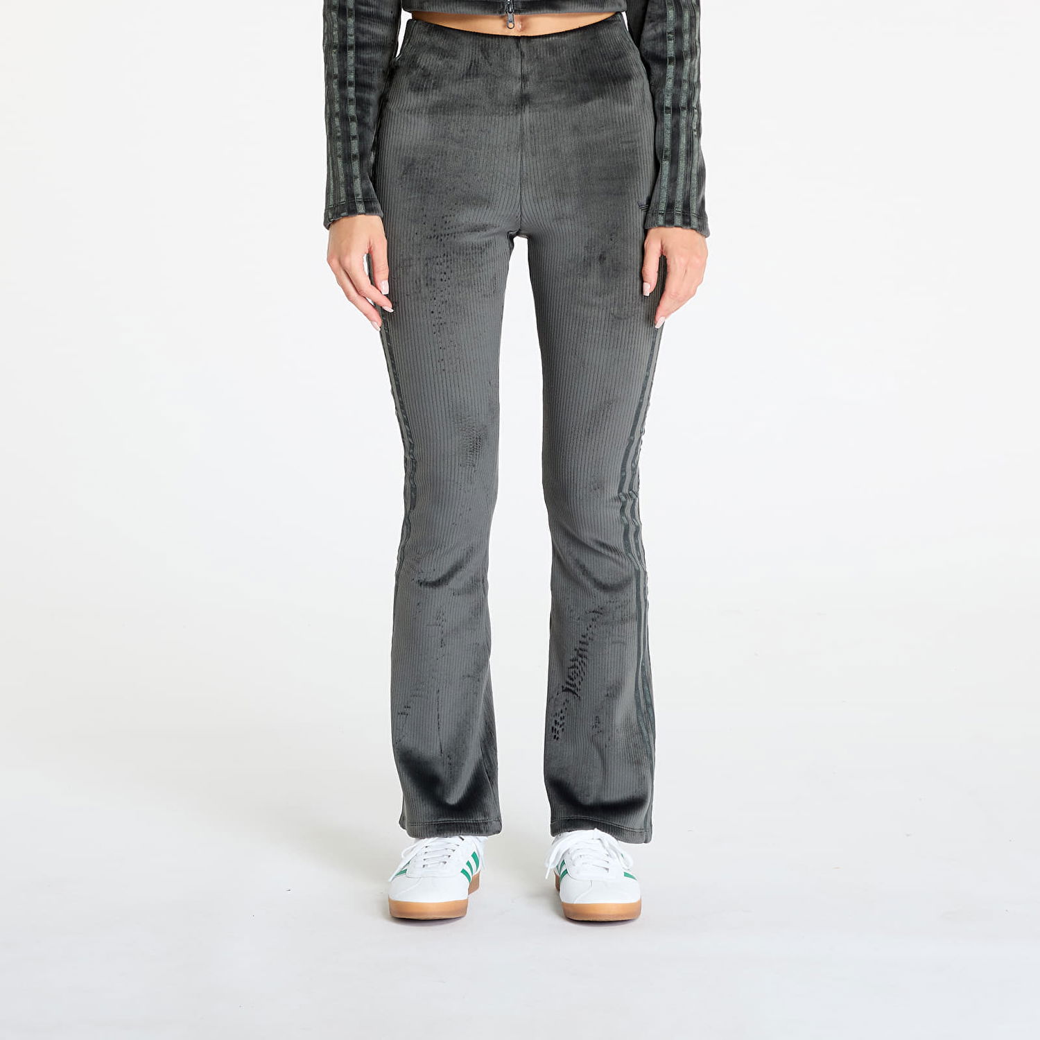 Legíny adidas Originals Rib Flrd Leggings Carbon Šedá | JN3024, 0
