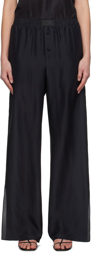 Nohavice Maison Margiela MM6 Maison Margiela Light Silk Pyjama Pants Čierna | S52KA0529 M35244, 0