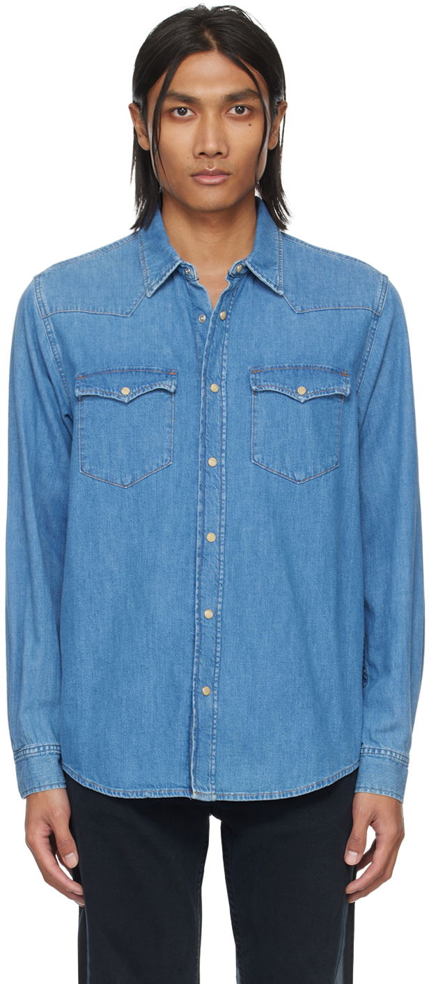 Košeľa Nudie Jeans George Denim Shirt Modrá | 140782, 0