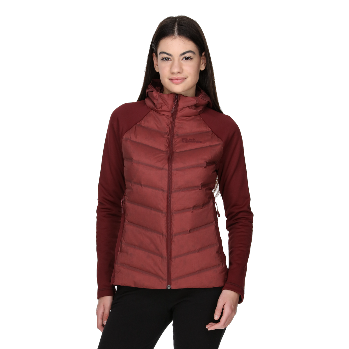 Prešívaná bunda Jack Wolfskin TASMAN Down Hybrid Hooded Jacket Vínová | 1711331-2866, 0