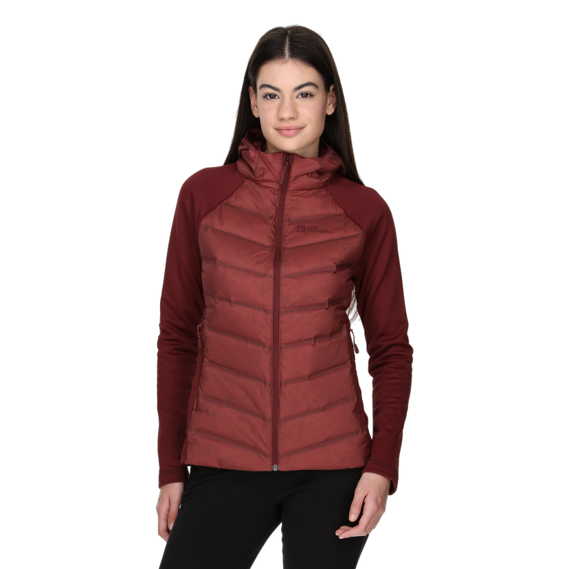 Prešívaná bunda Jack Wolfskin TASMAN Down Hybrid Hooded Jacket Vínová | 1711331-2866