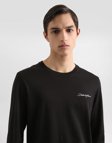 Tričko Dolce & Gabbana Dolce & Gabbana Embroidered Cotton T-Shirt Čierna | G8SD2ZG7PEAN0000, 3