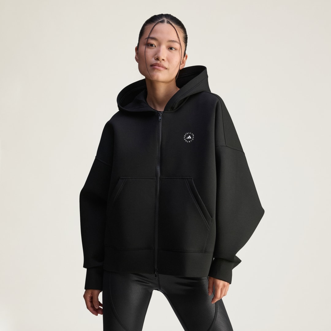 Mikina adidas Performance Stella McCartney Scuba Full-Zip Hoodie Čierna | JV7036, 0