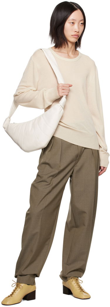 Nohavice LEMAIRE Pleated Tapered Trousers Zelené | PA1042 LF414, 3