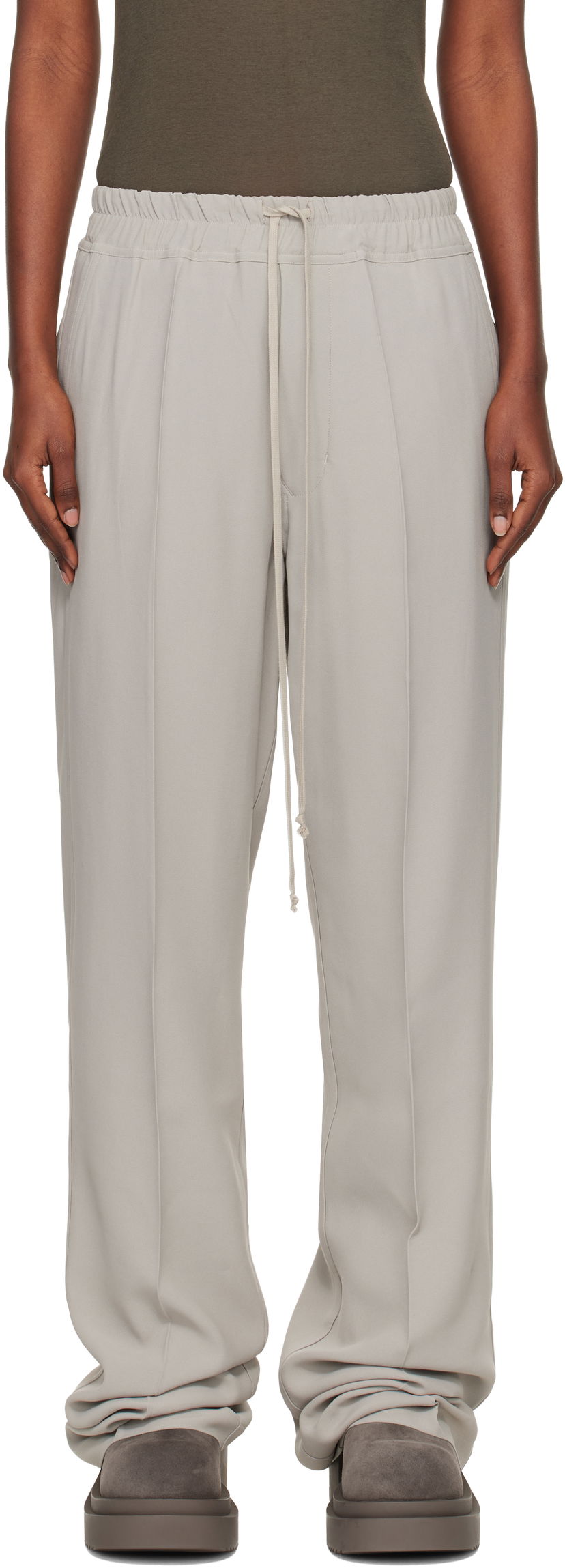 Nohavice Rick Owens Rick Owens Concordians Dietrich Drawstring Trousers Šedá | RP02E4325 HY