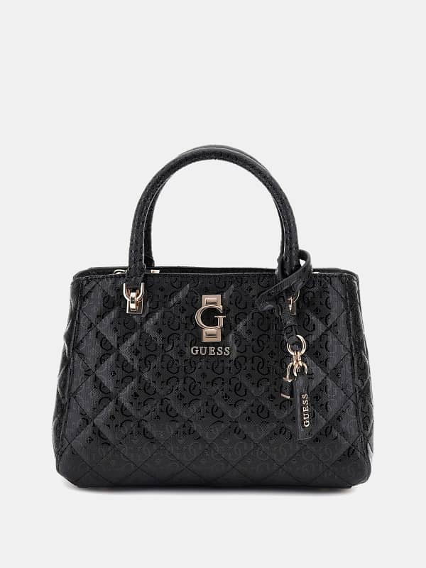 Kabelka GUESS Bessey 4G Logo Patent Handbag Čierna | HWGG9522060, 0