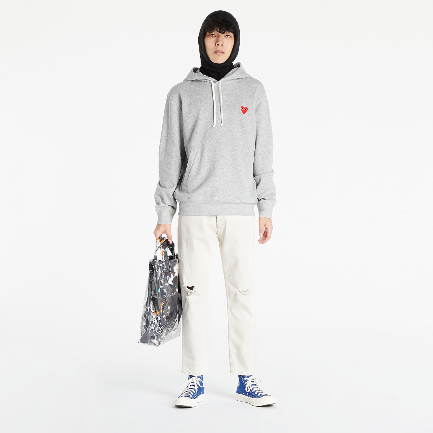 Mikina Comme des Garçons PLAY Hoodie Šedá | AZT170 Gray, 1