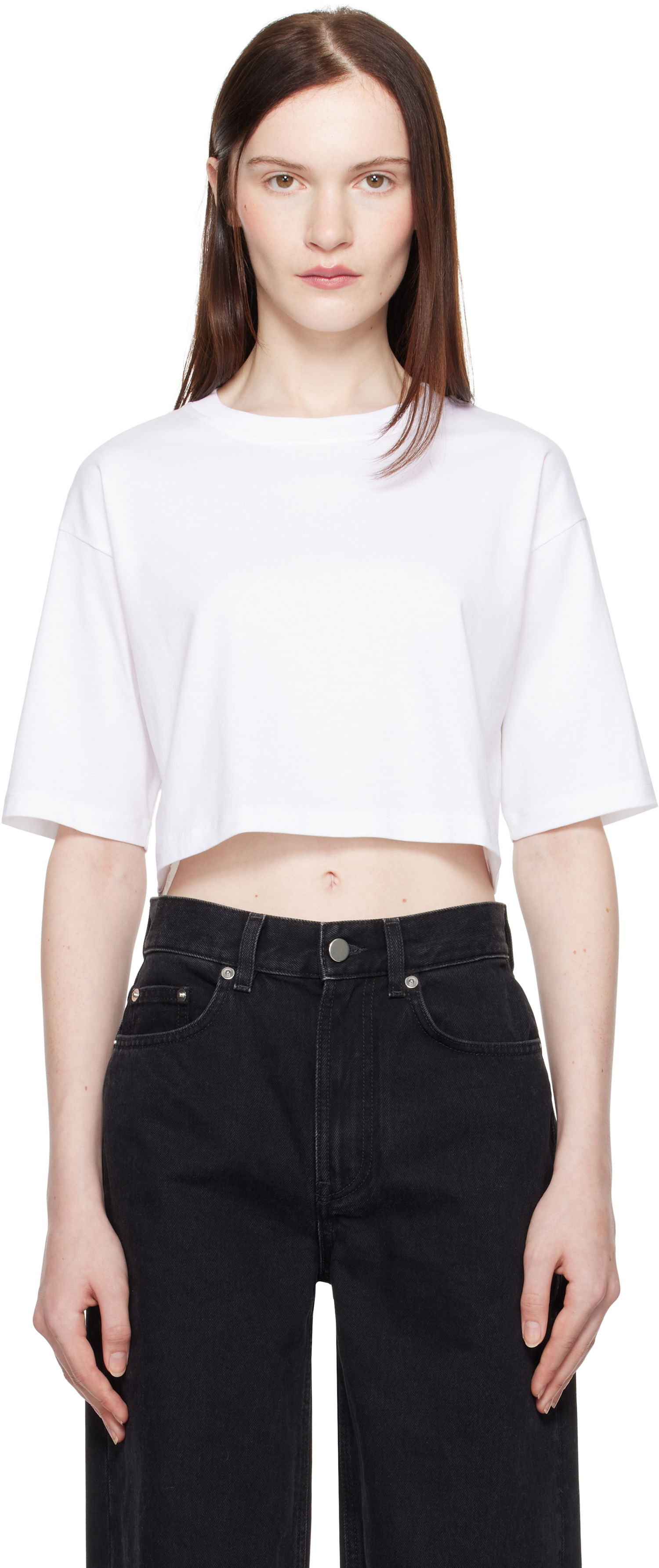 Crop Top Loulou de Saison Loulou de Saison Gupo Cropped T-Shirt Biela | GUPO, 0