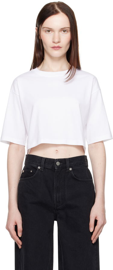 Crop Top Loulou de Saison Loulou de Saison Gupo Cropped T-Shirt Biela | GUPO, 0