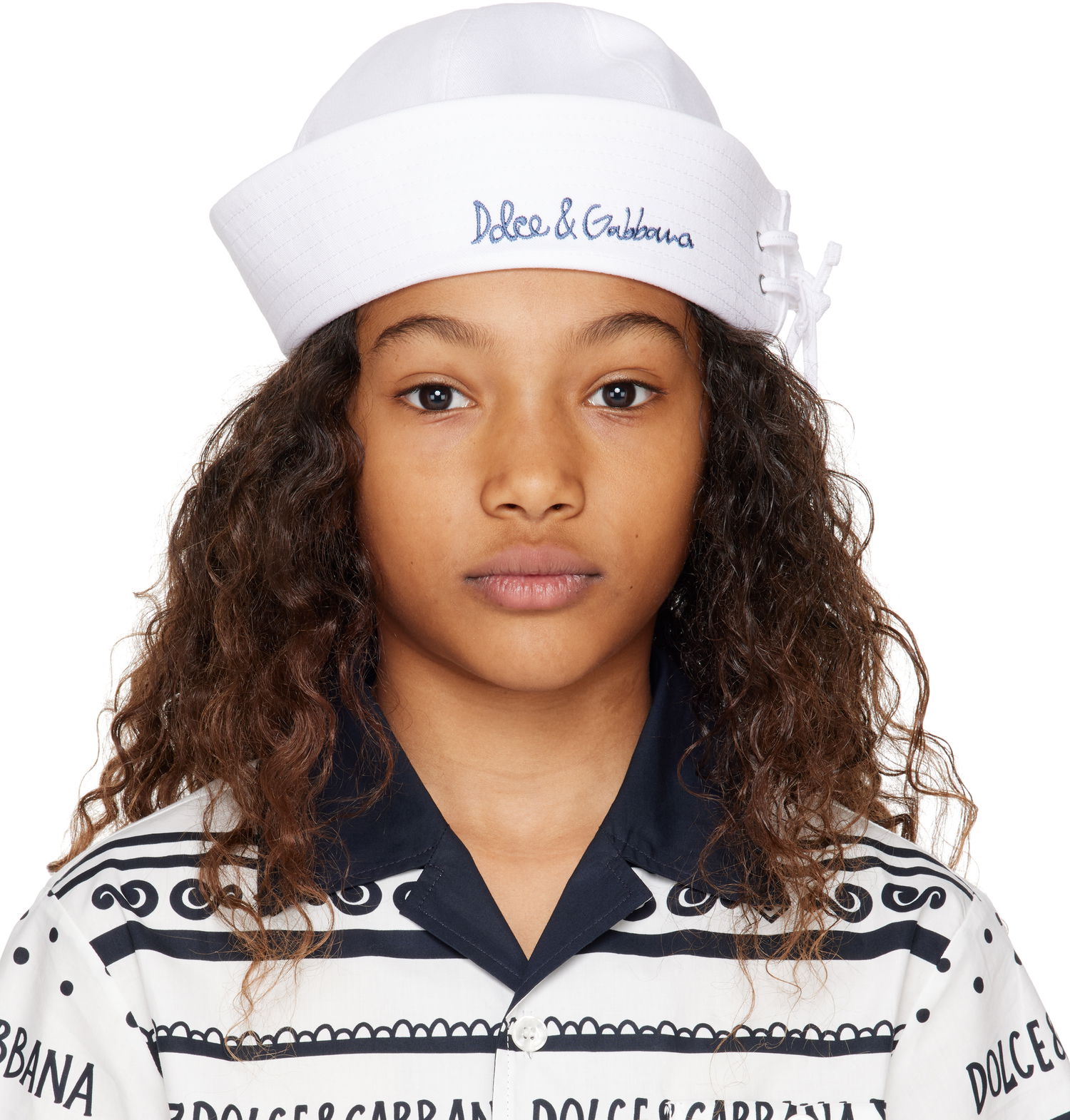 Klobúk Dolce & Gabbana Dolce&Gabbana Embroidered-Logo Sailor Hat Biela | LB5H53 G7O3B, 0