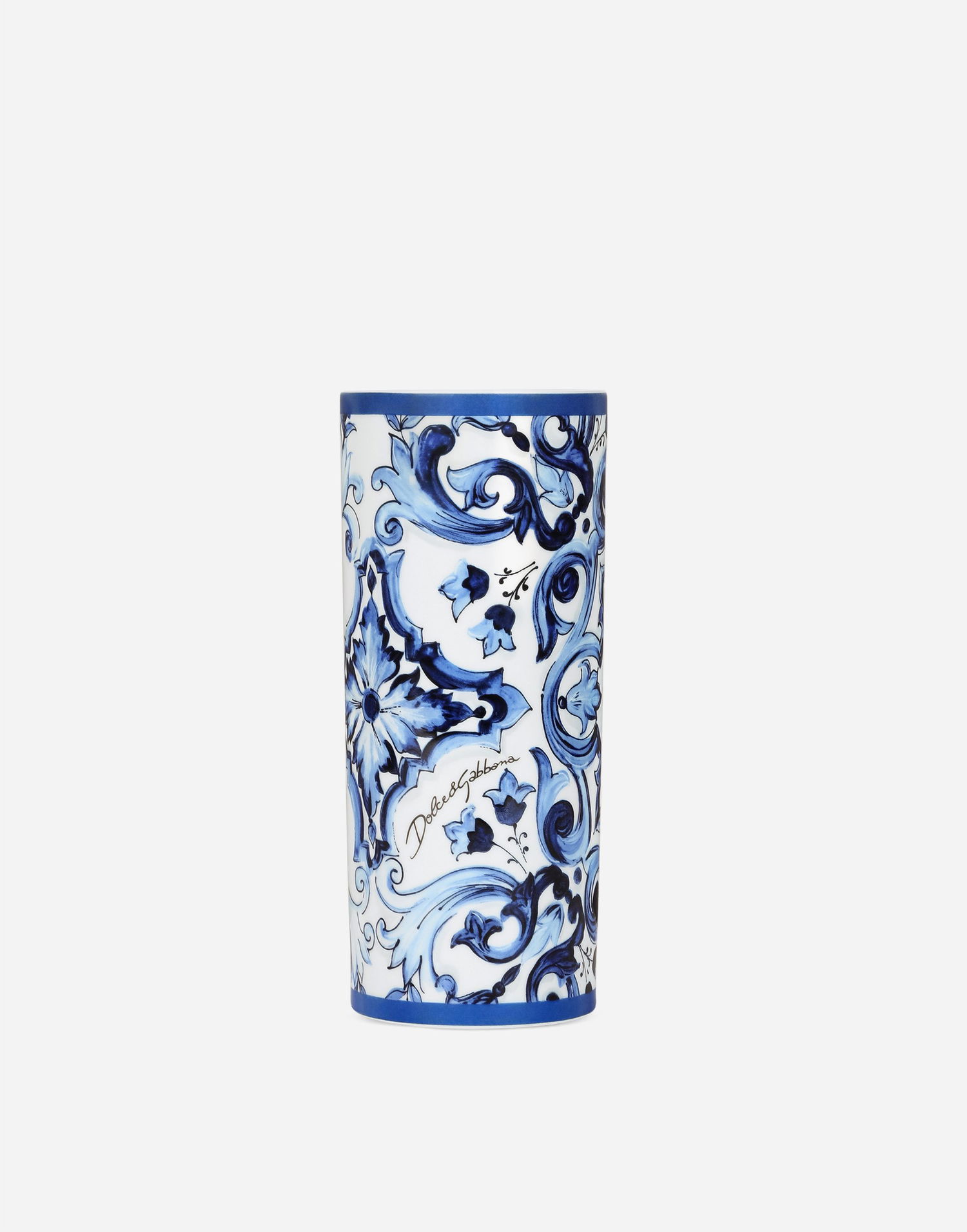 Home decor Dolce & Gabbana Dolce & Gabbana Cylindrical Porcelain Majolica-print Vase Rôznofarebný | TCC196TCAMZUB011, 0