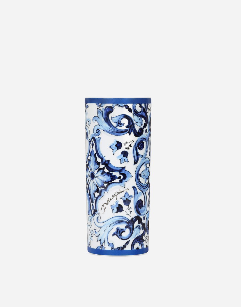 Home decor Dolce & Gabbana Dolce & Gabbana Cylindrical Porcelain Majolica-print Vase Rôznofarebný | TCC196TCAMZUB011