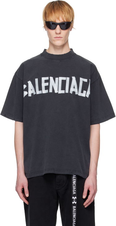 Tričko Balenciaga Balenciaga Tape Type T-Shirt Čierna | 764235TRVK1, 0