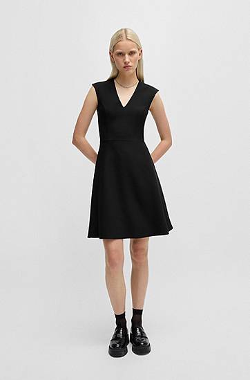 Šaty BOSS Stretch Swing Dress Čierna | 50523037, 1