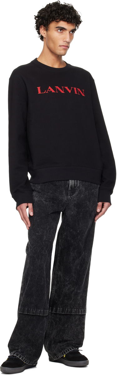 Mikina LANVIN 'Lanvin Embroidered' Cotton Sweatshirt Čierna | RM-SS0001-F300-H25, 3