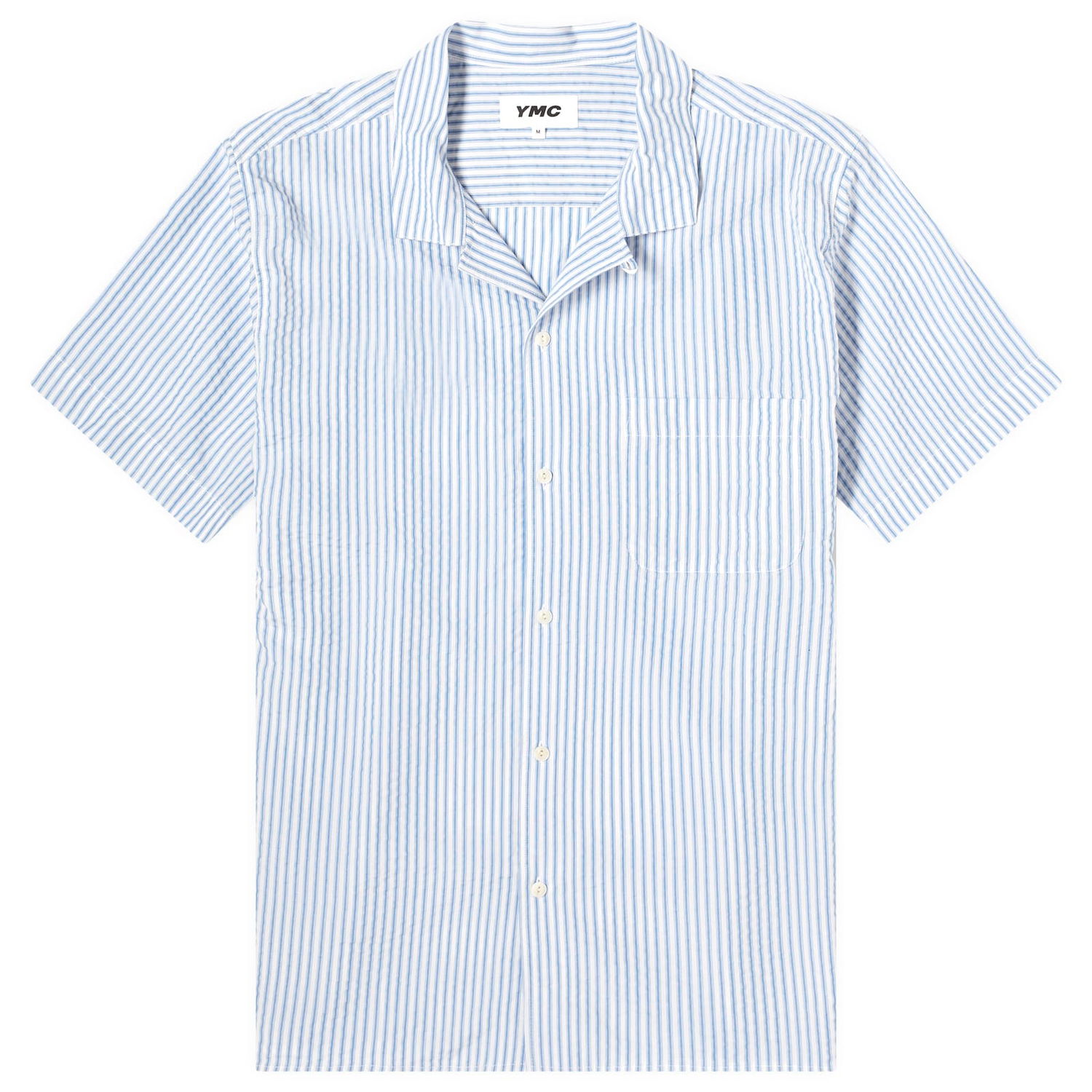 Košeľa YMC Malick Vacation Stripe Shirt Modrá | P2WML-40, 0