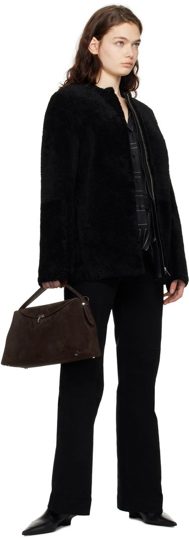 Bunda TOTEME TOTEME Zipped Teddy Shearling Jacket Čierna | 251-WRO0184-LE0048, 3