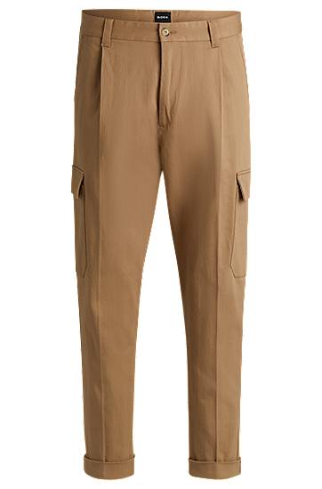 Cargo nohavice BOSS Tapered Fit Cargo Trousers Hnedá | 50519126, 0