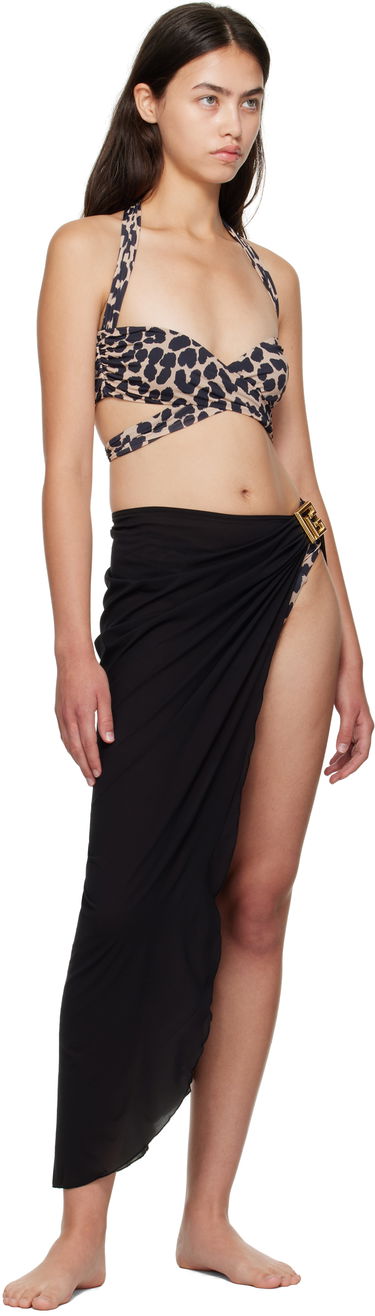 Plavky Balmain Balmain Long Cover-up Skirt Čierna | BKG462220, 3