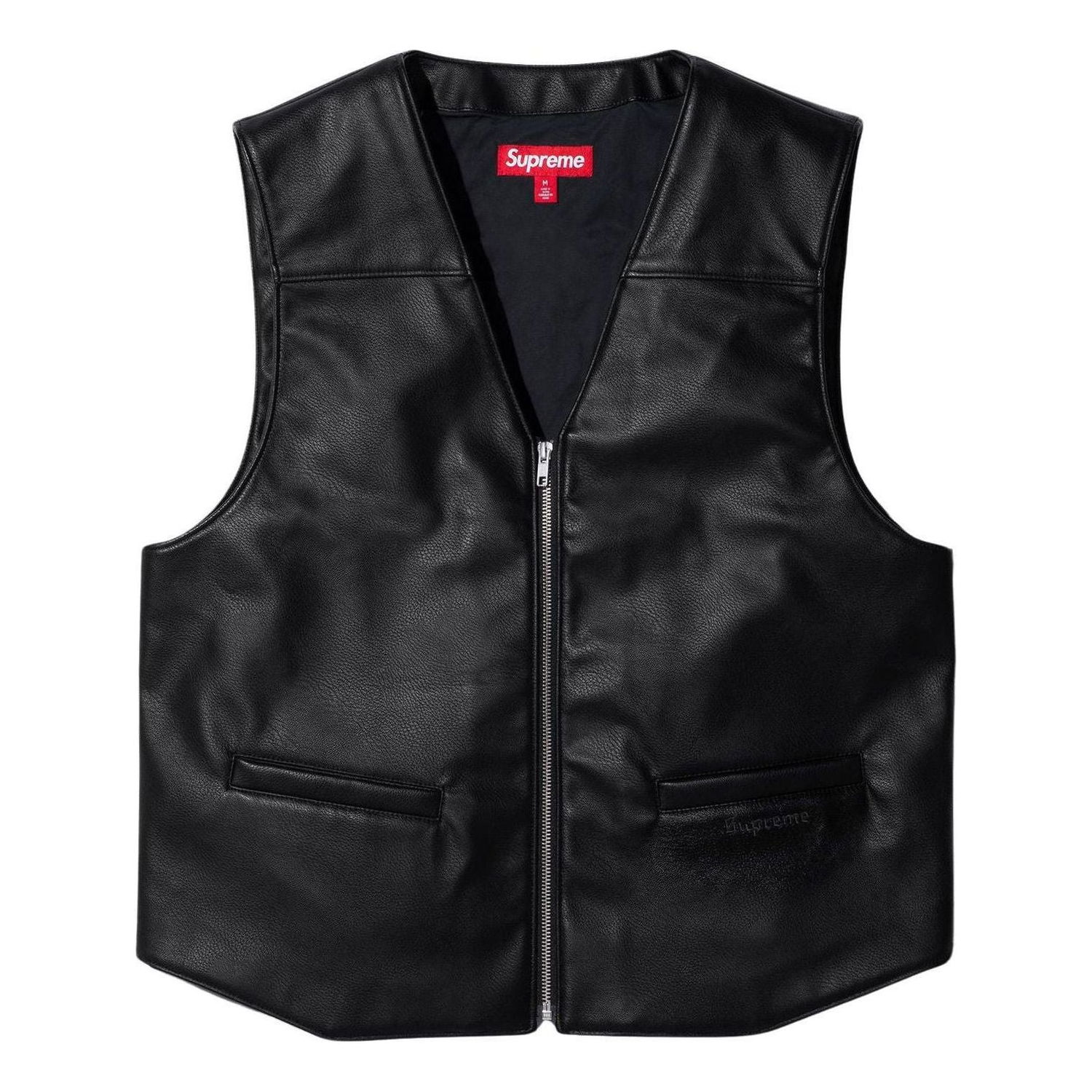 Vesta Supreme Toy Machine Faux Leather Vest Čierna | SUP-SS24-074, 0