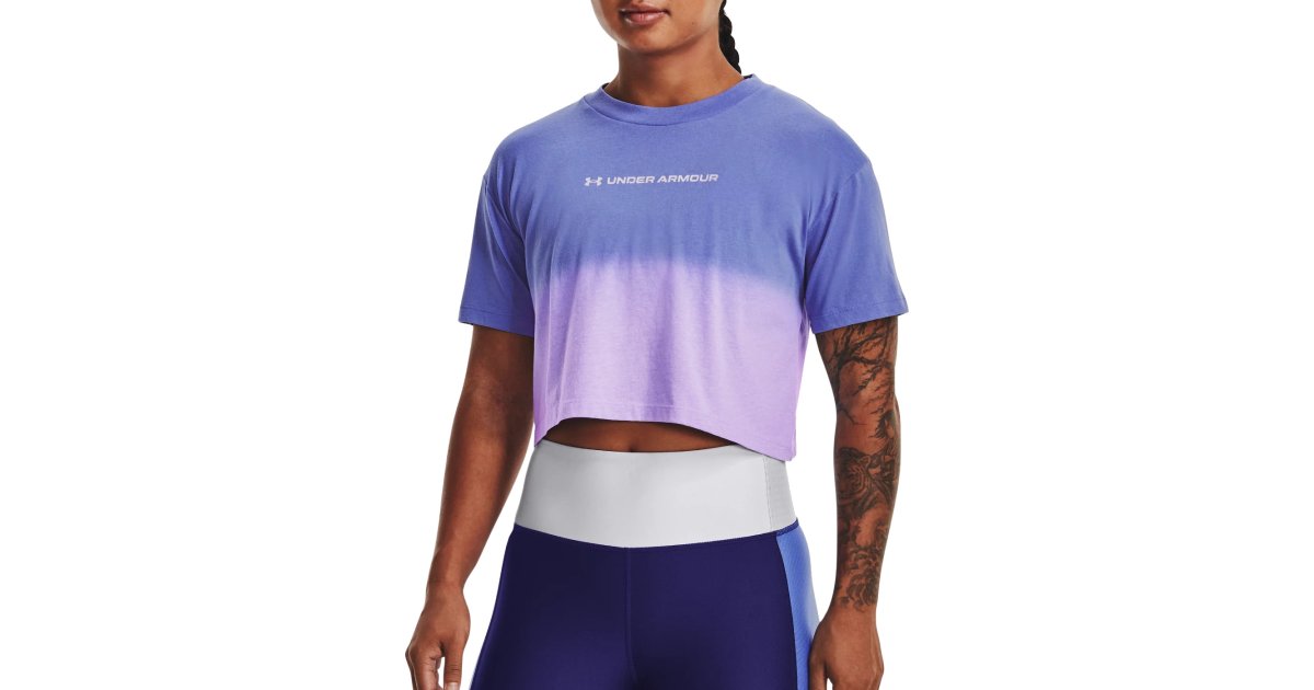 Crop Top Under Armour DIP DYE CROP TEE Fialová | 1376750-495, 1