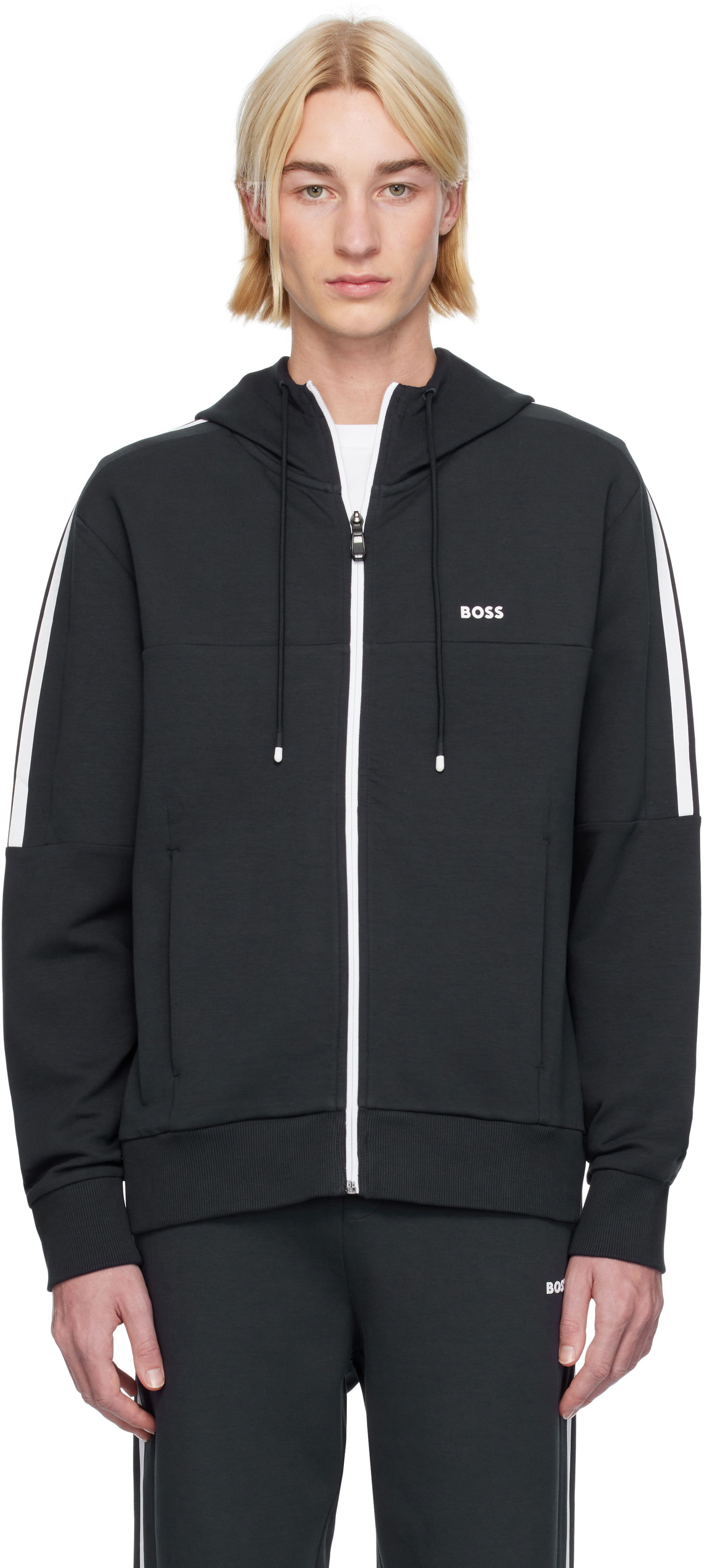 Mikina BOSS Zip Up Hoodie Čierna | 50511516, 0