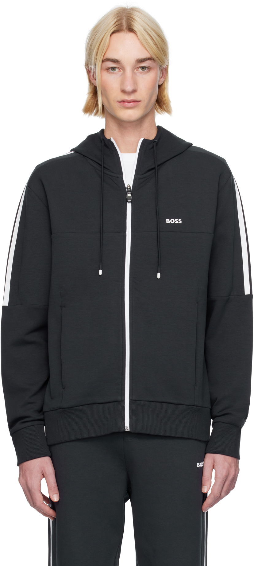 Mikina BOSS Zip Up Hoodie Čierna | 50511516