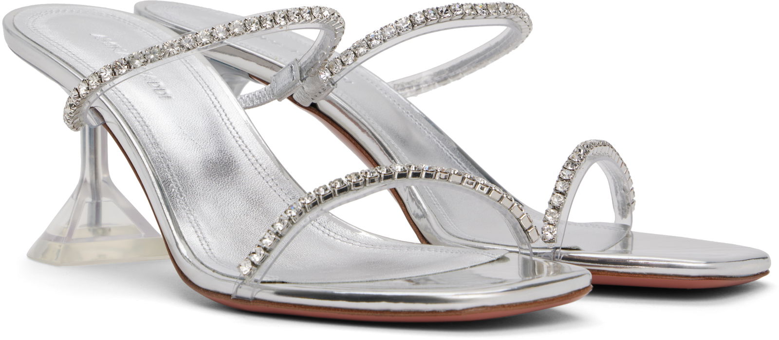 Amina Muaddi Gilda Glass Slipper 70 Heeled Sandals