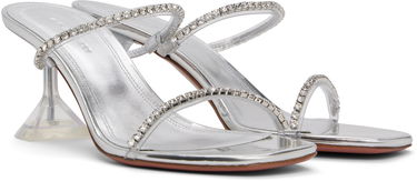 Doplnky Amina Muaddi Amina Muaddi Gilda Glass Slipper 70 Heeled Sandals Metalická | GILDA GLASS SLIPPER 70 PVC, 3
