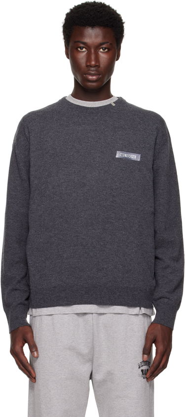 Sveter We11done We11done Knit Logo Pullover Sweater Šedá | WD-KO2-25-651-U-GY, 0