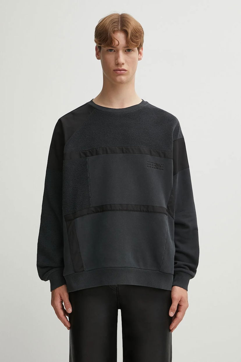Mikina Maison Margiela MM6 Maison Margiela Patchwork Sweatshirt Čierna | SH2GU0026.M25024.899