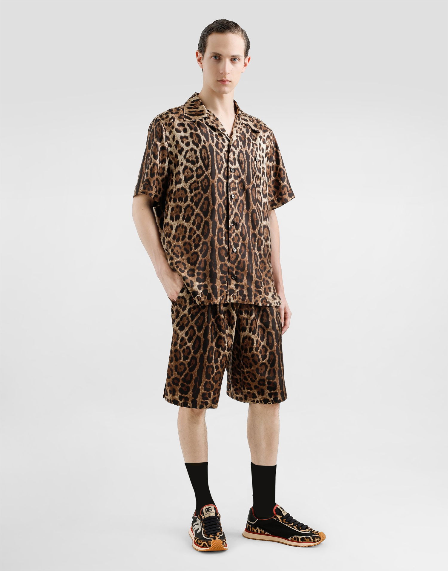 Košeľa Dolce & Gabbana Dolce & Gabbana Leopard Print Silk Shirt Hnedá | G5JH9TIS1B7HY13M, 1