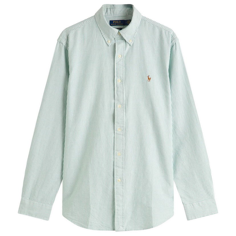 Košeľa Polo by Ralph Lauren Ralph Lauren Button-Down Striped Oxford Shirt, Size Large Zelené | 710953704010-GRN